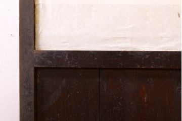 アンティーク建具　長い歴史を刻んだ味わいが魅力的な障子帯戸2枚セット(引き戸、板戸、格子帯戸、障子戸)(R-074484)