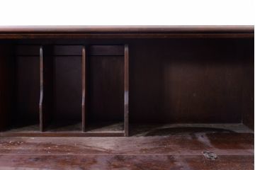 和製ビンテージ　絶版品　北海道民芸家具　カバ材　風格漂う両袖ライティングビューロー(デスク、両袖机、在宅用、在宅ワーク用、ヴィンテージ)(R-074486)
