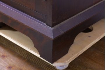 和製ビンテージ　絶版品　北海道民芸家具　カバ材　風格漂う両袖ライティングビューロー(デスク、両袖机、在宅用、在宅ワーク用、ヴィンテージ)(R-074486)