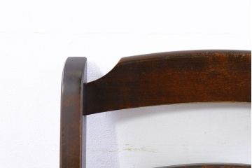 中古　北海道民芸家具　HM620　滑らかな木肌が上品なダイニングチェア(椅子、イス、板座チェア、ラダーバックチェア)(R-074488)
