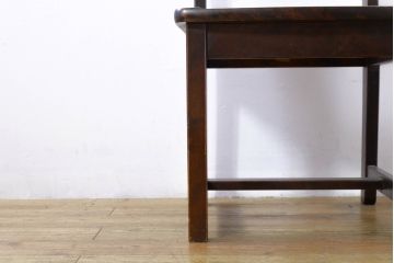 中古　北海道民芸家具　HM620　滑らかな木肌が上品なダイニングチェア(椅子、イス、板座チェア、ラダーバックチェア)(R-074488)
