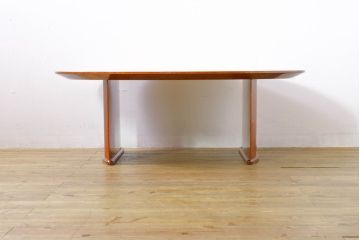 中古　美品　松創(MATSUSO・マツソウ)　バーズアイメープル　明るく艶のある木の色味と杢目が美しいセンターテーブル(ローテーブル、リビングテーブル、オーバルテーブル)(定価約50万円)(R-074489)