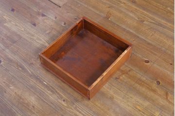 和製ビンテージ　未使用　展示品　民芸家具　欅(ケヤキ)材　収納付きで便利な囲炉裏ベンチ(椅子、ダイニングチェア、板座チェア、ヴィンテージ)(R-074491)