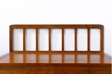 和製ビンテージ　未使用　展示品　民芸家具　欅(ケヤキ)材　収納付きで便利な囲炉裏ベンチ(椅子、ダイニングチェア、板座チェア、ヴィンテージ)(R-074491)