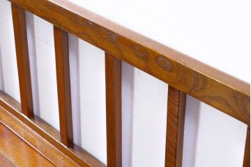 和製ビンテージ　未使用　展示品　民芸家具　欅(ケヤキ)材　収納付きで便利な囲炉裏ベンチ(椅子、ダイニングチェア、板座チェア、ヴィンテージ)(R-074491)