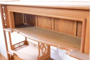 和製ビンテージ　未使用　展示品　桑材　和の空間作りにおすすめの飾り棚(茶棚、違い棚、収納棚、戸棚、ヴィンテージ)(R-074493)
