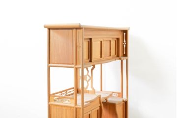 和製ビンテージ　未使用　展示品　桑材　和の空間作りにおすすめの飾り棚(茶棚、違い棚、収納棚、戸棚、ヴィンテージ)(R-074493)