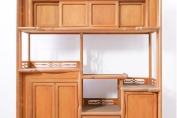 和製ビンテージ　未使用　展示品　桑材　和の空間作りにおすすめの飾り棚(茶棚、違い棚、収納棚、戸棚、ヴィンテージ)(R-074493)