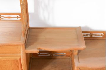 和製ビンテージ　未使用　展示品　桑材　和の空間作りにおすすめの飾り棚(茶棚、違い棚、収納棚、戸棚、ヴィンテージ)(R-074493)