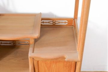 和製ビンテージ　未使用　展示品　桑材　和の空間作りにおすすめの飾り棚(茶棚、違い棚、収納棚、戸棚、ヴィンテージ)(R-074493)