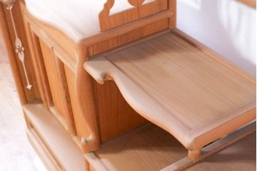 和製ビンテージ　未使用　展示品　桑材　和の空間作りにおすすめの飾り棚(茶棚、違い棚、収納棚、戸棚、ヴィンテージ)(R-074493)