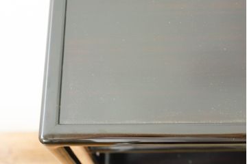 和製ビンテージ　未使用　展示品　縞黒檀(シマコクタン)材　和の空間作りにおすすめの飾り棚(茶棚、違い棚、収納棚、戸棚、ヴィンテージ)(R-074494)