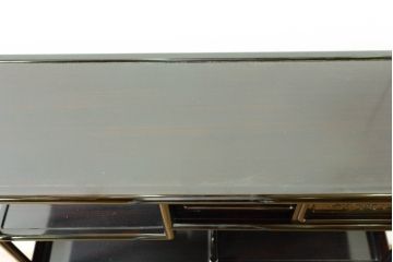 和製ビンテージ　未使用　展示品　縞黒檀(シマコクタン)材　和の空間作りにおすすめの飾り棚(茶棚、違い棚、収納棚、戸棚、ヴィンテージ)(R-074494)