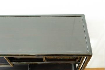 和製ビンテージ　未使用　展示品　縞黒檀(シマコクタン)材　和の空間作りにおすすめの飾り棚(茶棚、違い棚、収納棚、戸棚、ヴィンテージ)(R-074494)