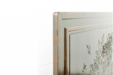 和製ビンテージ　黒檀(コクタン)材　華やかな彫刻のデザインが目を惹く衝立て(つい立て、衝い立て、仕切り、パーテーション、ヴィンテージ)(R-074495)