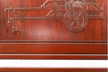和製ビンテージ　花梨(カリン)材　赤みがかった色味と華やかな彫刻のデザインが目を惹く衝立て(つい立て、衝い立て、仕切り、パーテーション、ヴィンテージ)(R-074496)