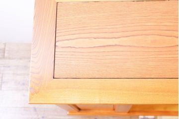 和製ビンテージ　総欅(ケヤキ)材　収納力抜群! 欅の杢目と風合いそのままを楽しめる下駄箱(収納棚、戸棚、靴箱、キャビネット、ヴィンテージ)(R-074498)