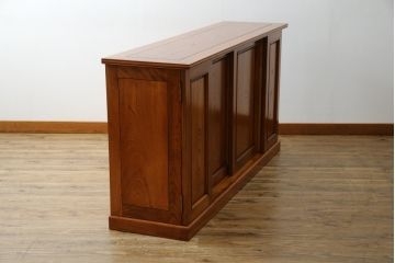和製ビンテージ　総欅(ケヤキ)材　収納力抜群! 欅の杢目と風合いそのままを楽しめる下駄箱(収納棚、戸棚、靴箱、キャビネット、ヴィンテージ)(R-074498)