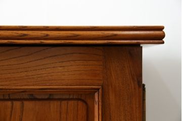 和製ビンテージ　総欅(ケヤキ)材　収納力抜群! 欅の杢目と風合いそのままを楽しめる下駄箱(収納棚、戸棚、靴箱、キャビネット、ヴィンテージ)(R-074498)