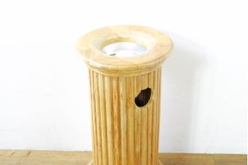 和製ビンテージ　美術品のような佇まいが魅力的な木製の灰皿(アッシュトレイ、スタンド灰皿、ヴィンテージ)(R-074499)