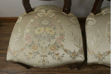 中古　スペイン高級家具　気品のある佇まいで空間を引き立てるダイニングチェア4脚セット(椅子、イス)(R-074500)