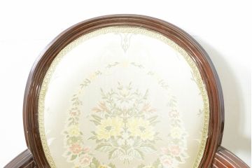 中古　スペイン高級家具　気品のある佇まいで空間を引き立てるダイニングチェア2脚セット(アームチェア、椅子、イス)(R-074501)