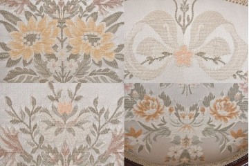 中古　スペイン高級家具　クラシカルな意匠が美しいオーバルバックのダイニングチェア2脚セット　(R-074501)