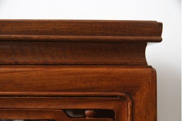 和製ビンテージ　未使用　展示品　花梨(カリン)材　オリエンタルな雰囲気漂う花台(サイドテーブル、飾り台、ヴィンテージ)(R-074504)