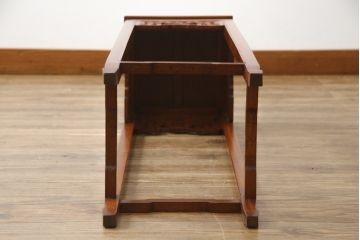 和製ビンテージ　未使用　展示品　花梨(カリン)材　オリエンタルな雰囲気漂う花台(サイドテーブル、飾り台、ヴィンテージ)(R-074504)