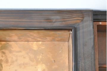 和製ビンテージ　未使用　展示品　花梨(カリン)材　黒檀(コクタン)材　艶やかな色味が魅力的な長火鉢(囲炉裏、木製火鉢、ヴィンテージ)(R-074505)