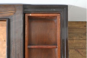 和製ビンテージ　未使用　展示品　花梨(カリン)材　黒檀(コクタン)材　艶やかな色味が魅力的な長火鉢(囲炉裏、木製火鉢、ヴィンテージ)(R-074505)