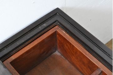 和製ビンテージ　未使用　展示品　花梨(カリン)材　黒檀(コクタン)材　艶やかな色味が魅力的な長火鉢(囲炉裏、木製火鉢、ヴィンテージ)(R-074505)