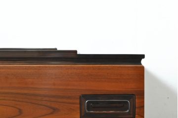 和製ビンテージ　未使用　展示品　花梨(カリン)材　黒檀(コクタン)材　艶やかな色味が魅力的な長火鉢(囲炉裏、木製火鉢、ヴィンテージ)(R-074505)