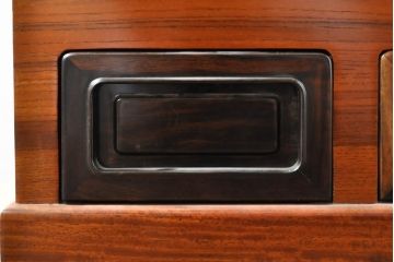 和製ビンテージ　未使用　展示品　花梨(カリン)材　黒檀(コクタン)材　艶やかな色味が魅力的な長火鉢(囲炉裏、木製火鉢、ヴィンテージ)(R-074505)