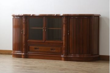 和製ビンテージ　未使用　展示品　花梨(カリン)材　堂々とした佇まいが魅力的なサイドボード(サイドキャビネット、リビングボード、テレビ台、テレビボード、収納棚、戸棚、ヴィンテージ)(定価約90万円)(R-074506)