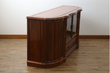 和製ビンテージ　未使用　展示品　花梨(カリン)材　堂々とした佇まいが魅力的なサイドボード(サイドキャビネット、リビングボード、テレビ台、テレビボード、収納棚、戸棚、ヴィンテージ)(定価約90万円)(R-074506)