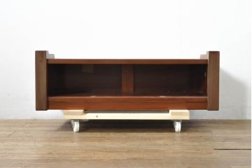和製ビンテージ　未使用　展示品　花梨(カリン)材　落ち着いた佇まいが魅力的な置き床(置床、収納棚、戸棚、飾り棚、ローボード、テレビ台、テレビボード、ヴィンテージ)(R-074507)