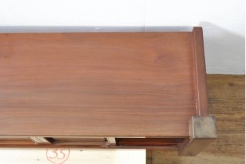 和製ビンテージ　未使用　展示品　花梨(カリン)材　落ち着いた佇まいが魅力的な置き床(置床、収納棚、戸棚、飾り棚、ローボード、テレビ台、テレビボード、ヴィンテージ)(R-074507)