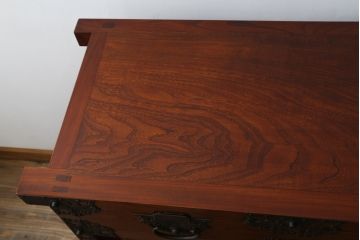 和製ビンテージ　美品!!　欅(ケヤキ)材　風格のある和の空間作りにおすすめの米沢車箪笥(和タンス、収納たんす、整理箪笥、引き出し、ヴィンテージ)(R-074511)