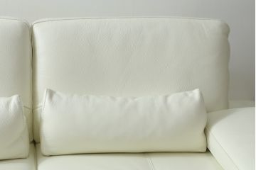中古　短期半年使用!!　極美品　NICOLETTIHOME(ニコレッティ)　Serena(セレナ)シリーズ　Kランク(K1585ホワイト)　総革　清潔感のある白が空間を引き立てる2人掛けソファ(トランスフォームソファ、レザーソファ、アームソファ, 二人掛け、2P)(定価約64万円)(R-074513)