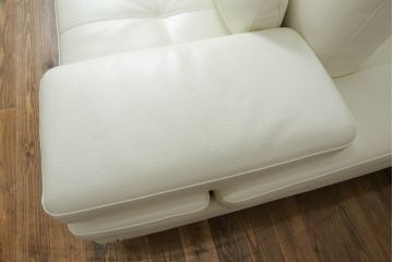 中古　短期半年使用!!　極美品　NICOLETTIHOME(ニコレッティ)　Serena(セレナ)シリーズ　Kランク(K1585ホワイト)　総革　清潔感のある白が空間を引き立てる2人掛けソファ(トランスフォームソファ、レザーソファ、アームソファ, 二人掛け、2P)(定価約64万円)(R-074513)