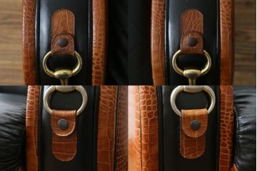 中古　イタリア　Formitalia(フォルミタリア)　PAOLO GUCCI(パオロ　グッチ)　本革(レザー)　斬新なデザインで存在感抜群の1人掛けソファ(アームソファ、一人掛け、1Pソファ)(R-074516)