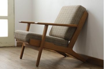 北欧ビンテージ　デンマークビンテージ　GETAMA(ゲタマ)　Hans J Wegner(ハンス・J・ウェグナー)　GE290　くつろぎの空間を演出するイージーチェア(椅子、イス、アームチェア、1P、一人掛けソファ、1人掛けソファ、ヴィンテージ)(R-074519)