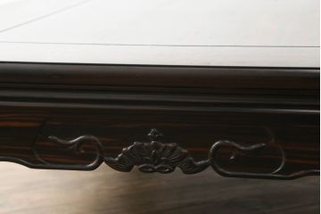 和製ビンテージ　縞黒檀(シマコクタン)材　落ち着いた色味と杢目が美しい堂々とした佇まいの座卓(リビングテーブル、ローテーブル、センターテーブル、ヴィンテージ)(R-074543)