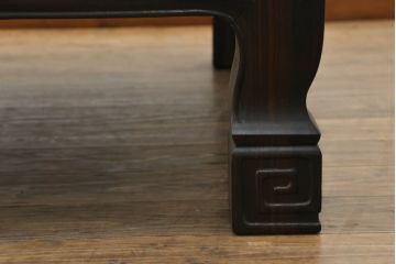 和製ビンテージ　縞黒檀(シマコクタン)材　落ち着いた色味と杢目が美しい堂々とした佇まいの座卓(リビングテーブル、ローテーブル、センターテーブル、ヴィンテージ)(R-074543)