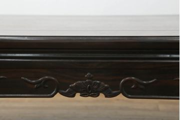 和製ビンテージ　縞黒檀(シマコクタン)材　落ち着いた色味と杢目が美しい堂々とした佇まいの座卓(リビングテーブル、ローテーブル、センターテーブル、ヴィンテージ)(R-074543)