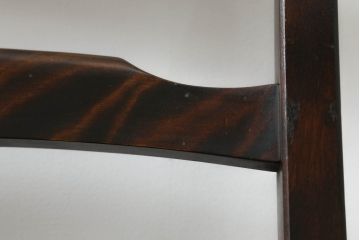 中古　北海道民芸家具　HM620　滑らかな木肌が上品なダイニングチェア(椅子、イス、ダイニングチェア、板座チェア、ラダーバックチェア)(R-074545)
