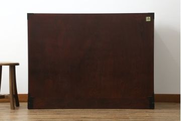 中古　美品　仙台民芸箪笥(仙台箪笥)　落ち着いた色味と美しい杢目が目を惹く漆塗りの衣装箪笥(引き出し、チェスト、和たんす、収納箪笥)(R-074554)