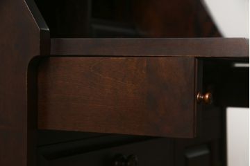 中古　北海道民芸家具　上品な雰囲気漂うビューローブックケース(ライティングビューロー、簿記机、引き出し、ブックシェルフ、本棚、飾り棚、収納棚、戸棚、ワークデスク、在宅ワーク、在宅用)(R-074555)