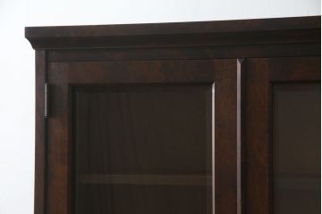 中古　北海道民芸家具　上品な雰囲気漂うビューローブックケース(ライティングビューロー、簿記机、引き出し、ブックシェルフ、本棚、飾り棚、収納棚、戸棚、ワークデスク、在宅ワーク、在宅用)(R-074555)